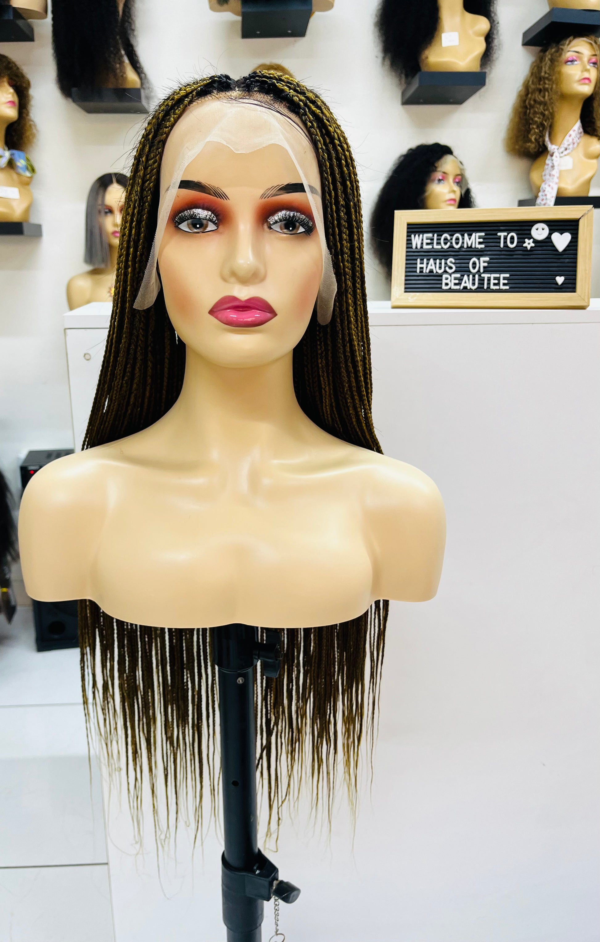 Full frontal braided wig