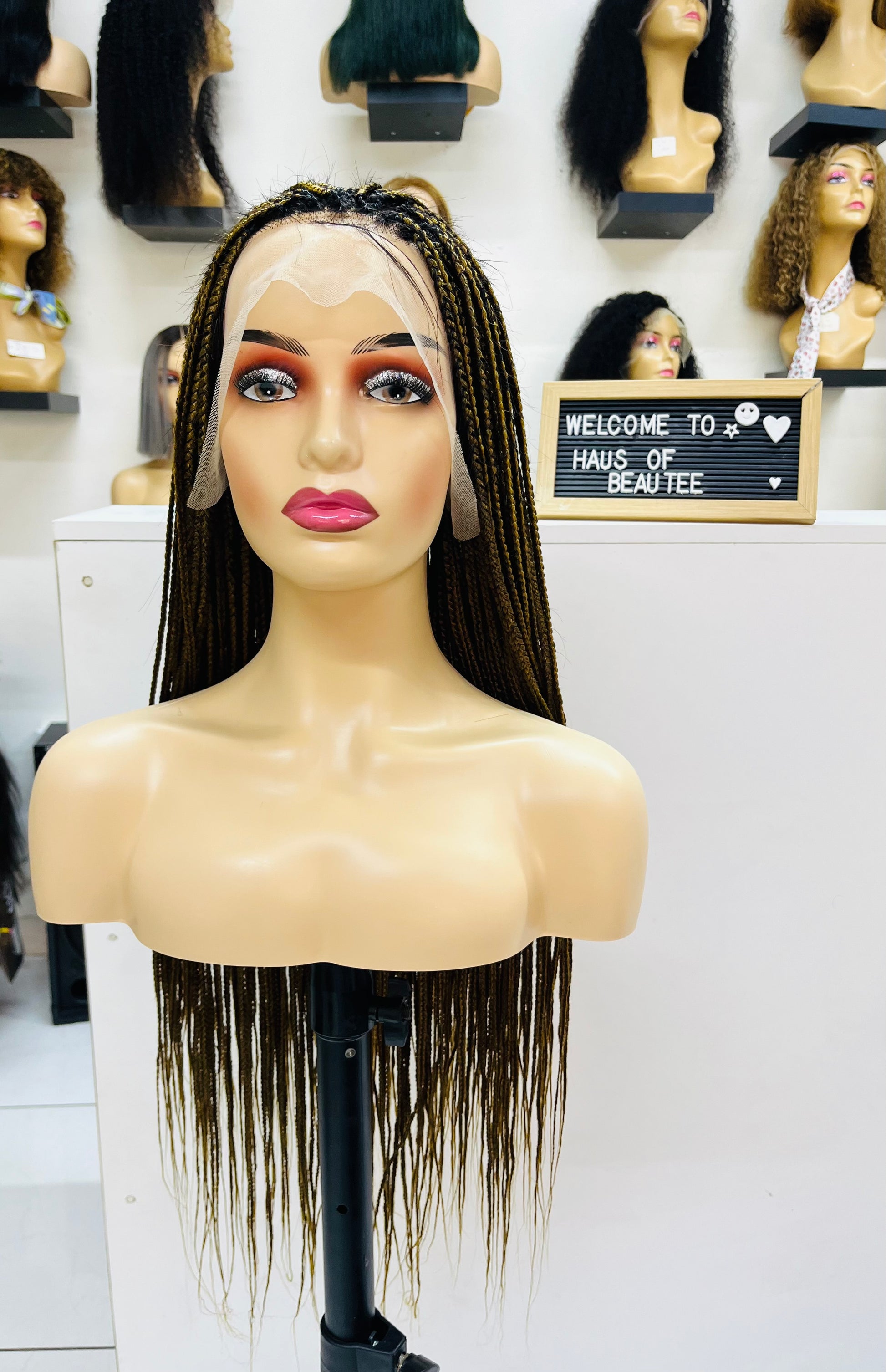 Full frontal braided wig